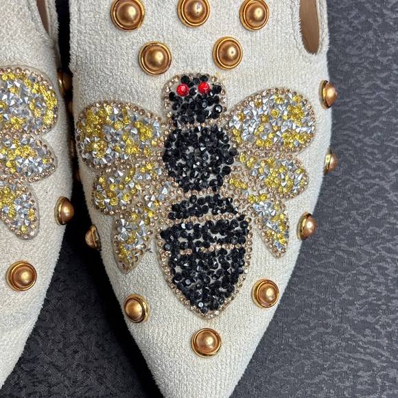 Source Unknown Gold and Black Embellished Mules - Picture 3 of 7